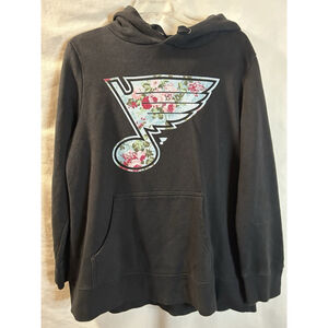 Women's Fanatics St. Louis Blues Floral Hockey Pullover Hoodie XL Rare EUC Warm